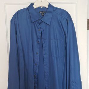 Blue Long sleeve button down dress shirt XL by George